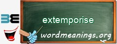 WordMeaning blackboard for extemporise